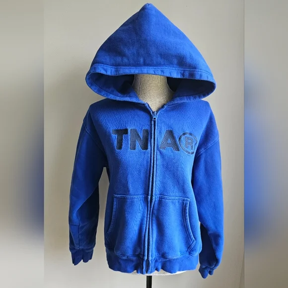 Aritzia TNA Royal Blue Sweatfleece Hoodie with Black Logo - Picture 2 of 6